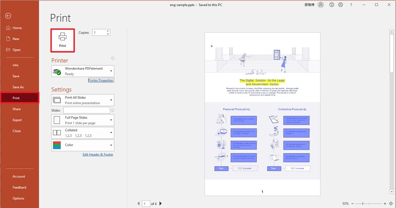 print to pdf powerpoint for mac